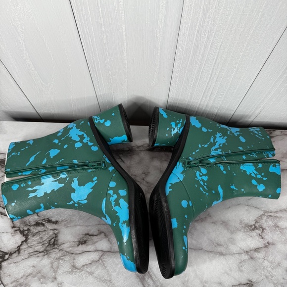 CAMPER Kiara Green and blue printed leather ankle boots - Picture 6 of 12